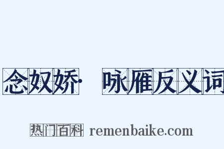 念奴娇·咏雁反义词是什么意思的图片